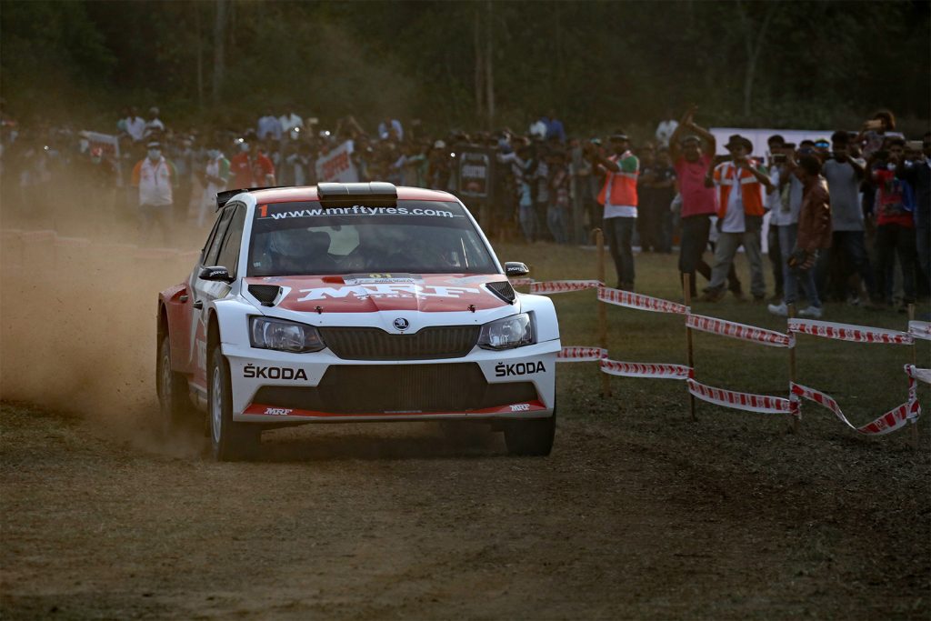 Gaurav Gill / Stéphane Prévot, ŠKODA FABIA R5, ŠKODA Team MRF. India Rally 2017