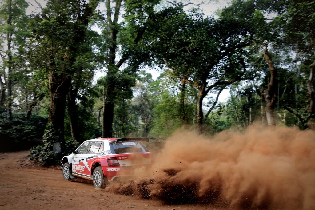 Gaurav Gill / Stéphane Prévot, ŠKODA FABIA R5, ŠKODA Team MRF. India Rally 2017