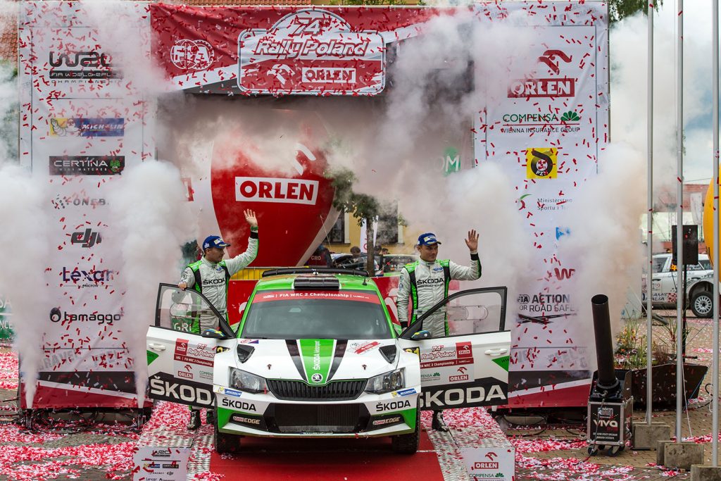 Pontus Tidemand / Jonas Andersson, ŠKODA FABIA R5, ŠKODA Motorsport. Rally Poland 2017