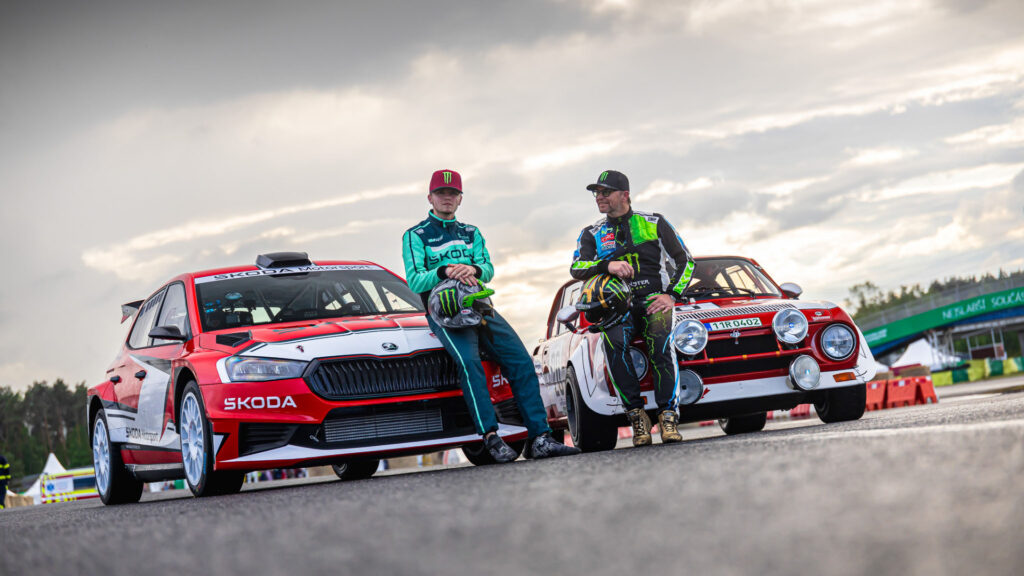 former-fia-world-rally-champion-petter-solberg-and-son-oliver-testing-the-legendary-skoda-200-rs